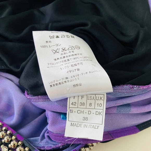 EMILIO PUCCI, Italy, Multi Color Printed Beaded Jersey Dress, 8. - Picture 5 of 6